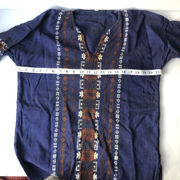 Embroidered Guatemalan Aztec Print Shirt. 100% Cotton, size XL. - Picture 4 of 8